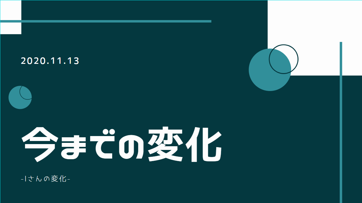 あなたが現在見ているのは 今までの変化　-Iさんの変化-