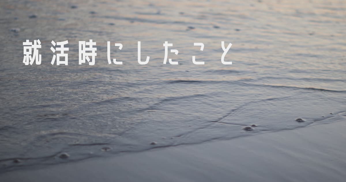 あなたが現在見ているのは 就活時にしたこと